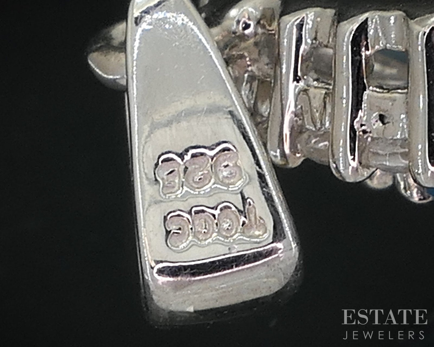 Sterling Silver Natural Blue & White Topaz Cluster Ladies Pendant 6.6g i18741