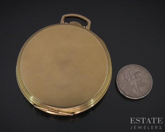 Antique Gold Filled Hamilton Grade 917 17j Pocket Watch i18738
