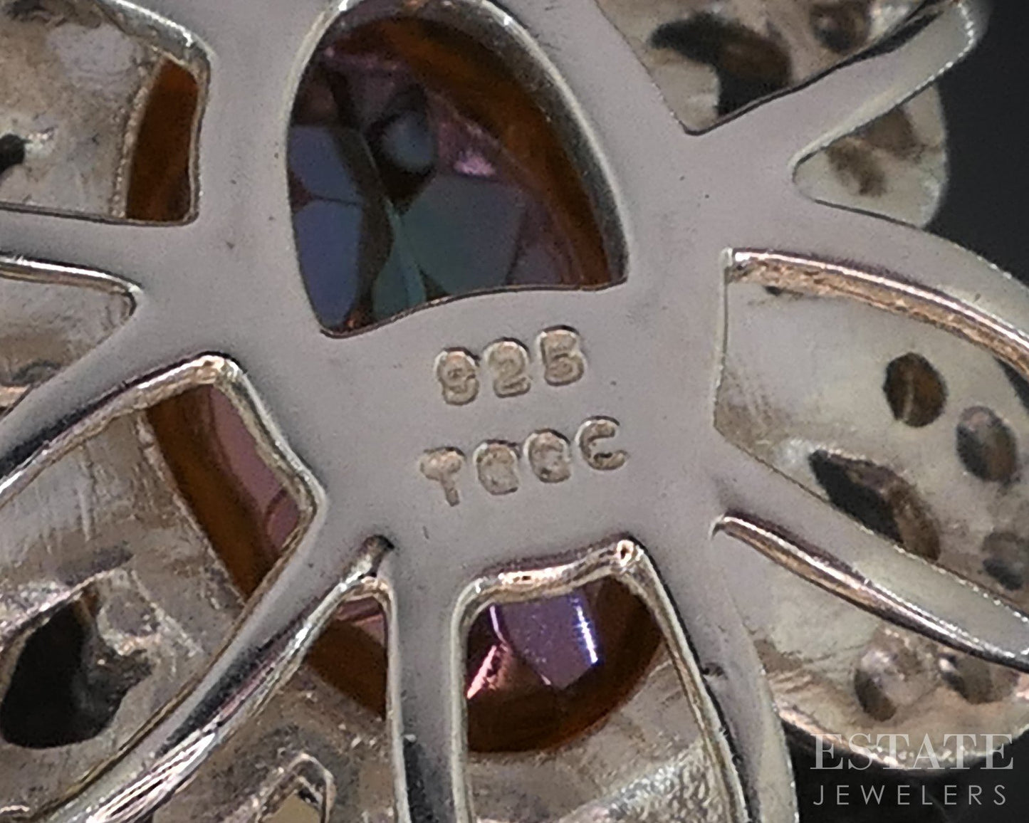 Sterling Silver Natural Sunrise Mystic & White Topaz Ladies Necklace 11g i18735