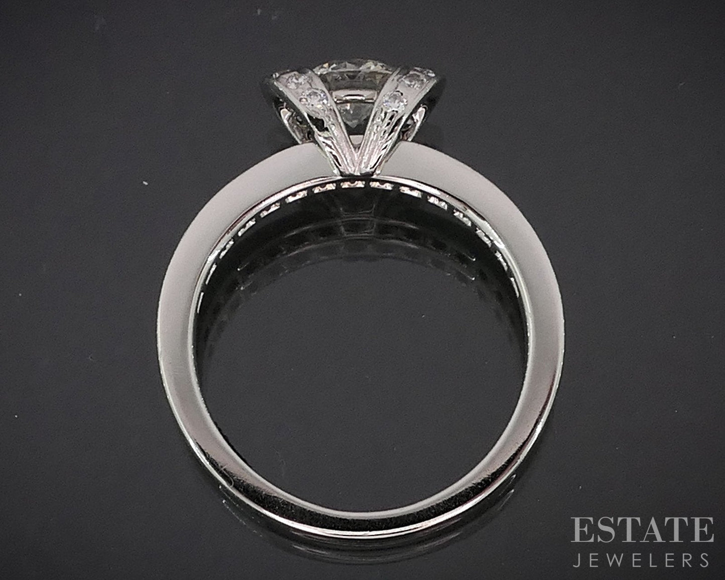 Platinum Tiffany & Co. Natural .79ctw Diamond Ribbon Engagement Ring i18800