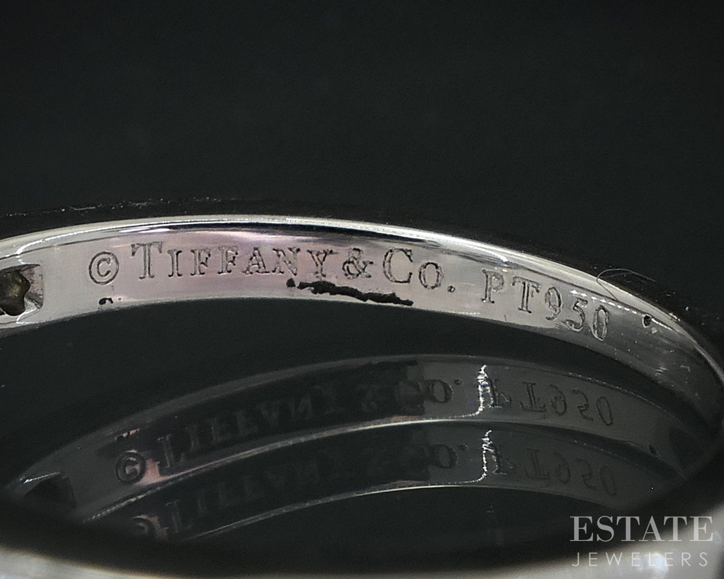 Platinum Tiffany & Co. Natural .79ctw Diamond Ribbon Engagement Ring i18800