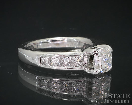 14k White Gold Lucere Natural 1.00ctw Diamond Engagement Ring 5.1g i18824