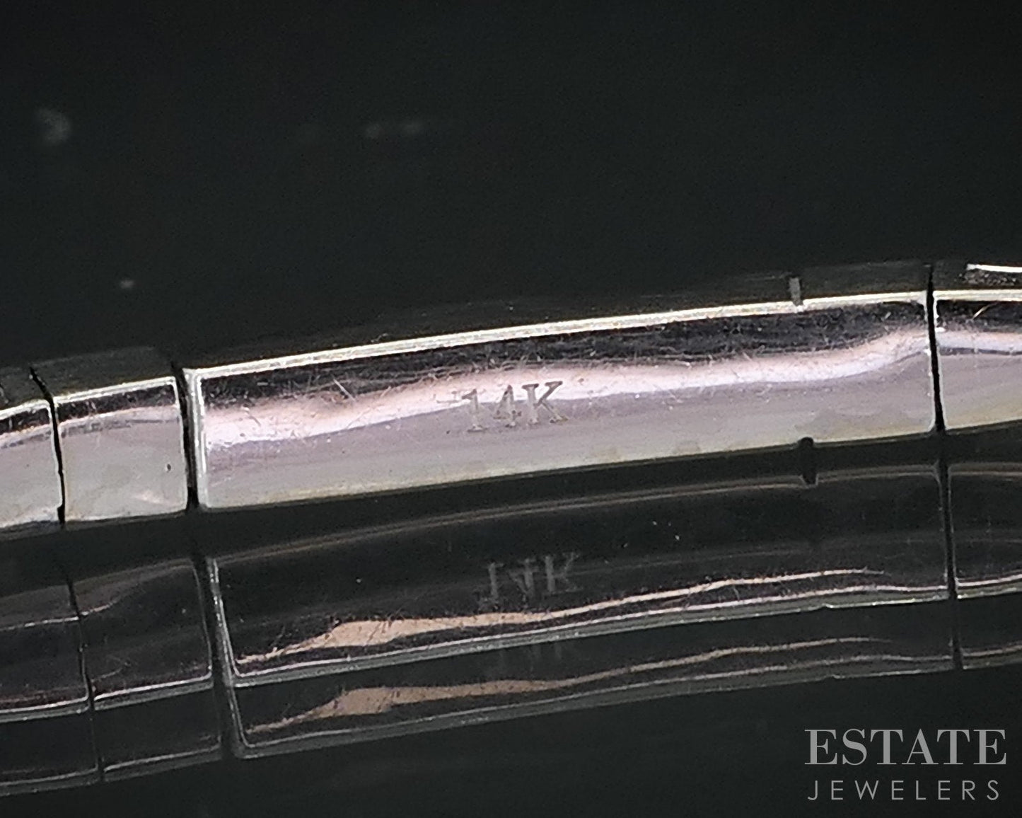 14k White Gold Natural .43ctw Diamond Flex Bangle Bracelet 5.7g i18816