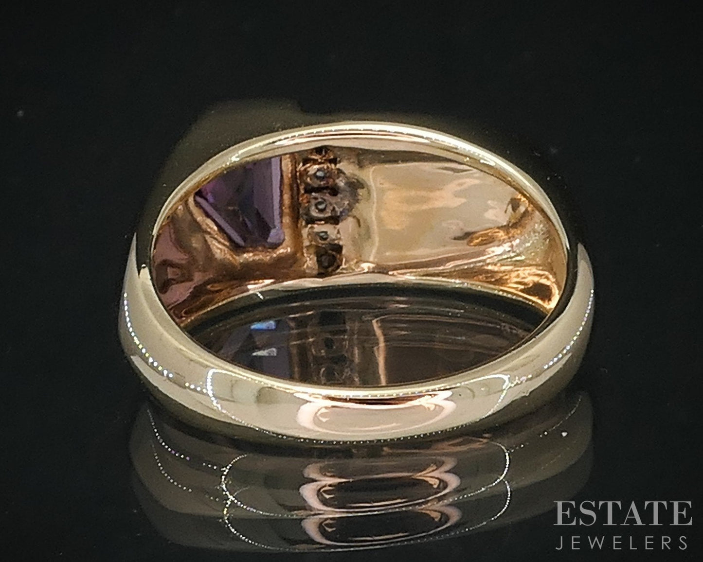 14k Yellow Gold Kabana Natural Tourmaline Opal & Diamond Ring 6g i18803