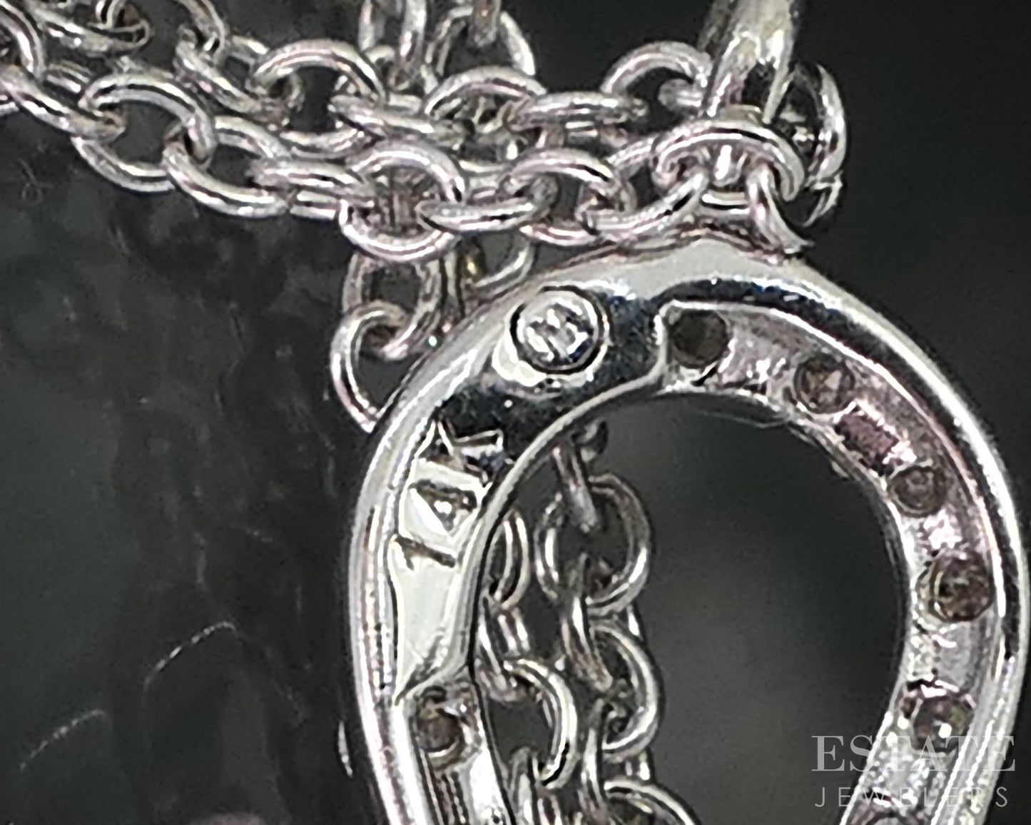 14k White Gold Natural .10ctw Diamond Infinity Knot Link Bracelet 1.7g i18820
