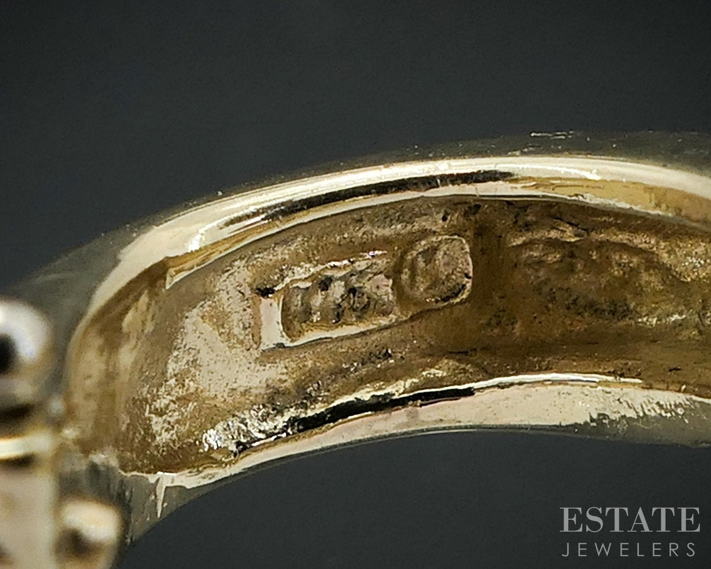 14k Yellow Gold Natural .56ctw Diamond J Hoop Omega Back Earrings 8g i18809