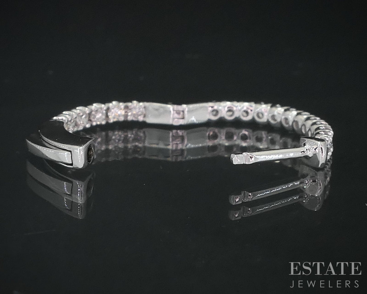 14k White Gold Round Natural .36ctw Diamond Inside Out Hoop Earrings 2.8g i18805