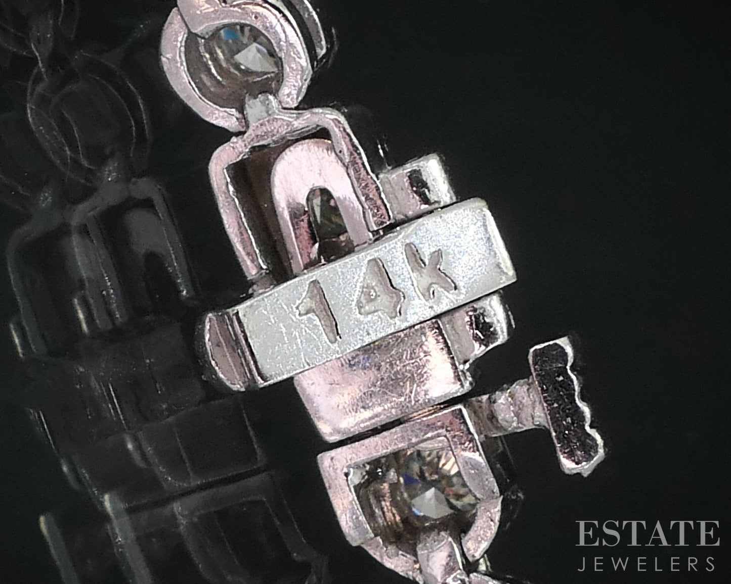 14k White Gold Round Natural 2.65ctw Diamond Tennis Bracelet 9.8g 7"L i18833