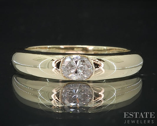 18k Yellow Gold Honora Natural .23ct Diamond Solitaire Band Ring 4.2g i18845