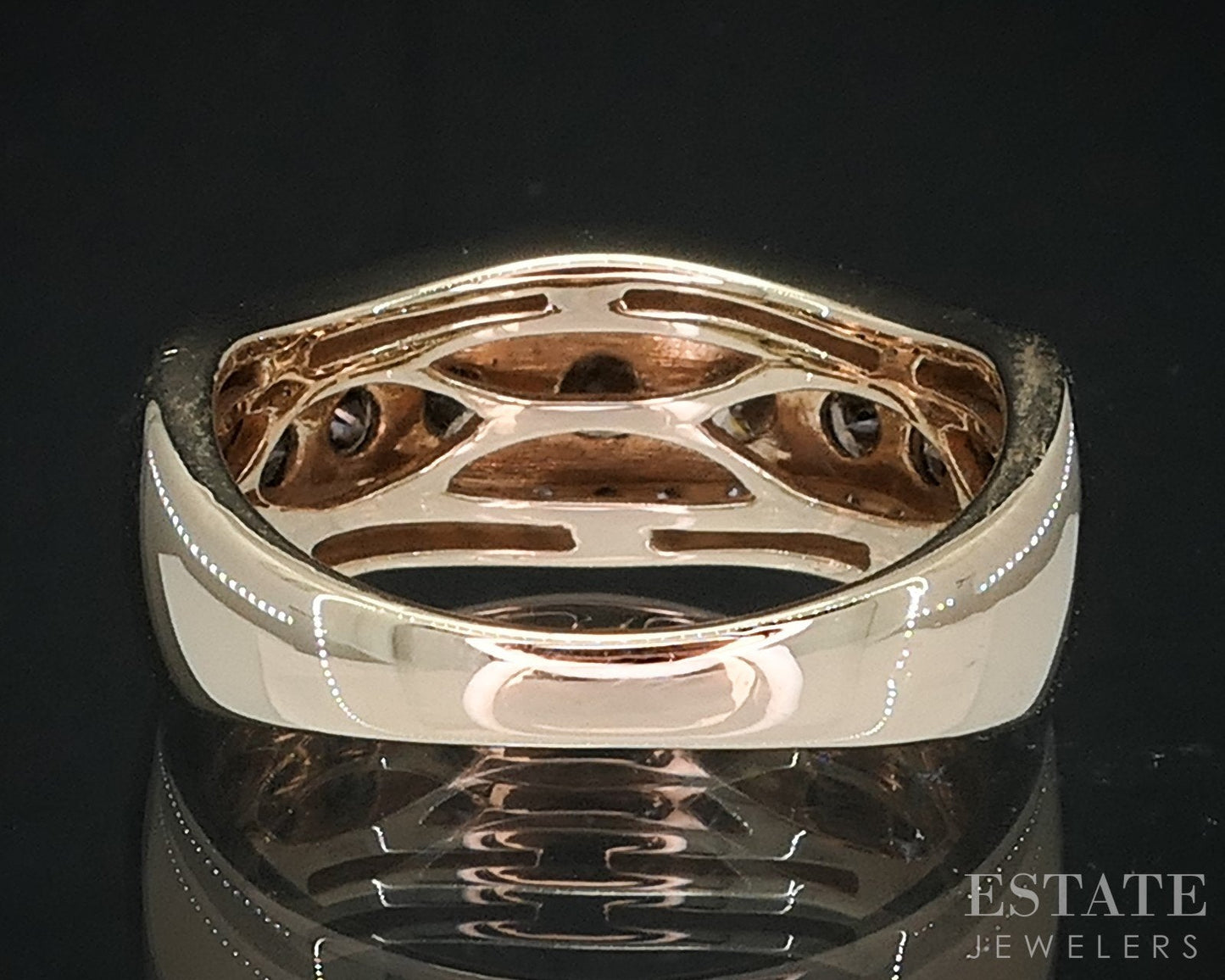 14k Honey Gold LeVian Natural .77ctw Chocolate & Vanilla Diamond Ring i18844