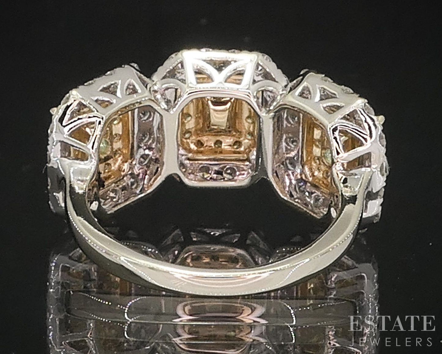 14k White Gold Natural Cuprian Tourmaline & Diamond Halo Ring 4.5g i18888