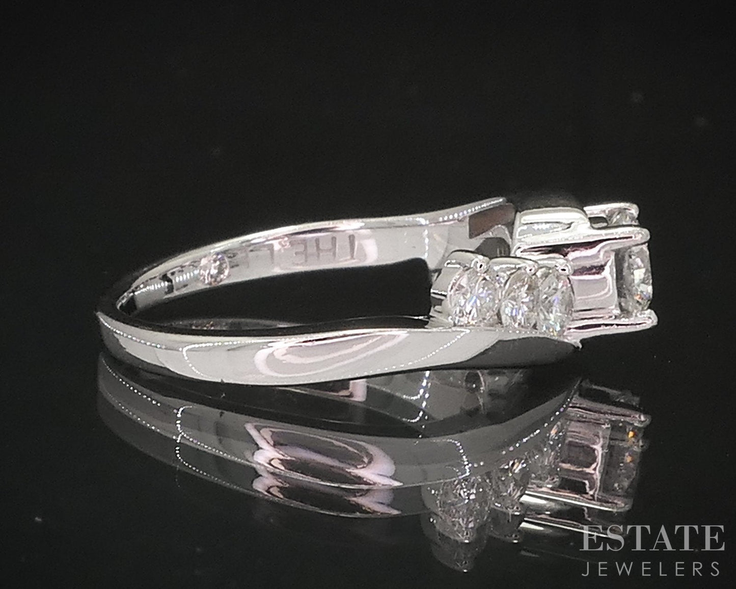 14k White Gold Round LEO Natural .80ctw Diamond Engagement Ring 2.8g i18886