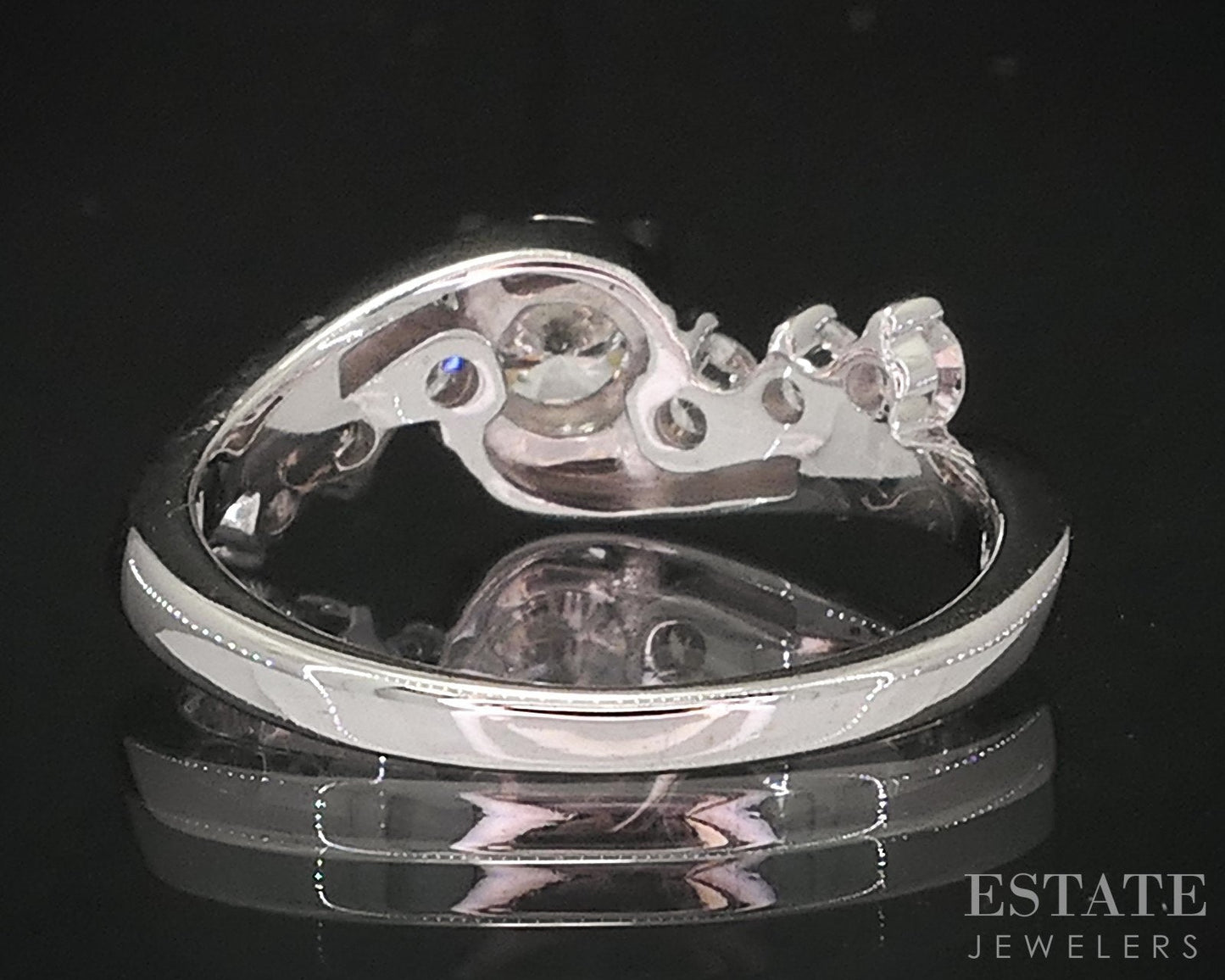 14k White Gold Round LEO Natural .80ctw Diamond Engagement Ring 2.8g i18886