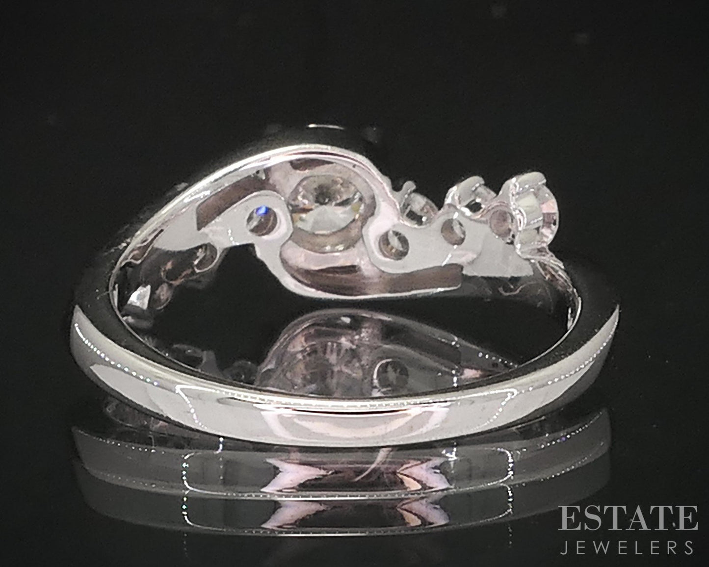 14k White Gold Round LEO Natural .80ctw Diamond Engagement Ring 2.8g i18886