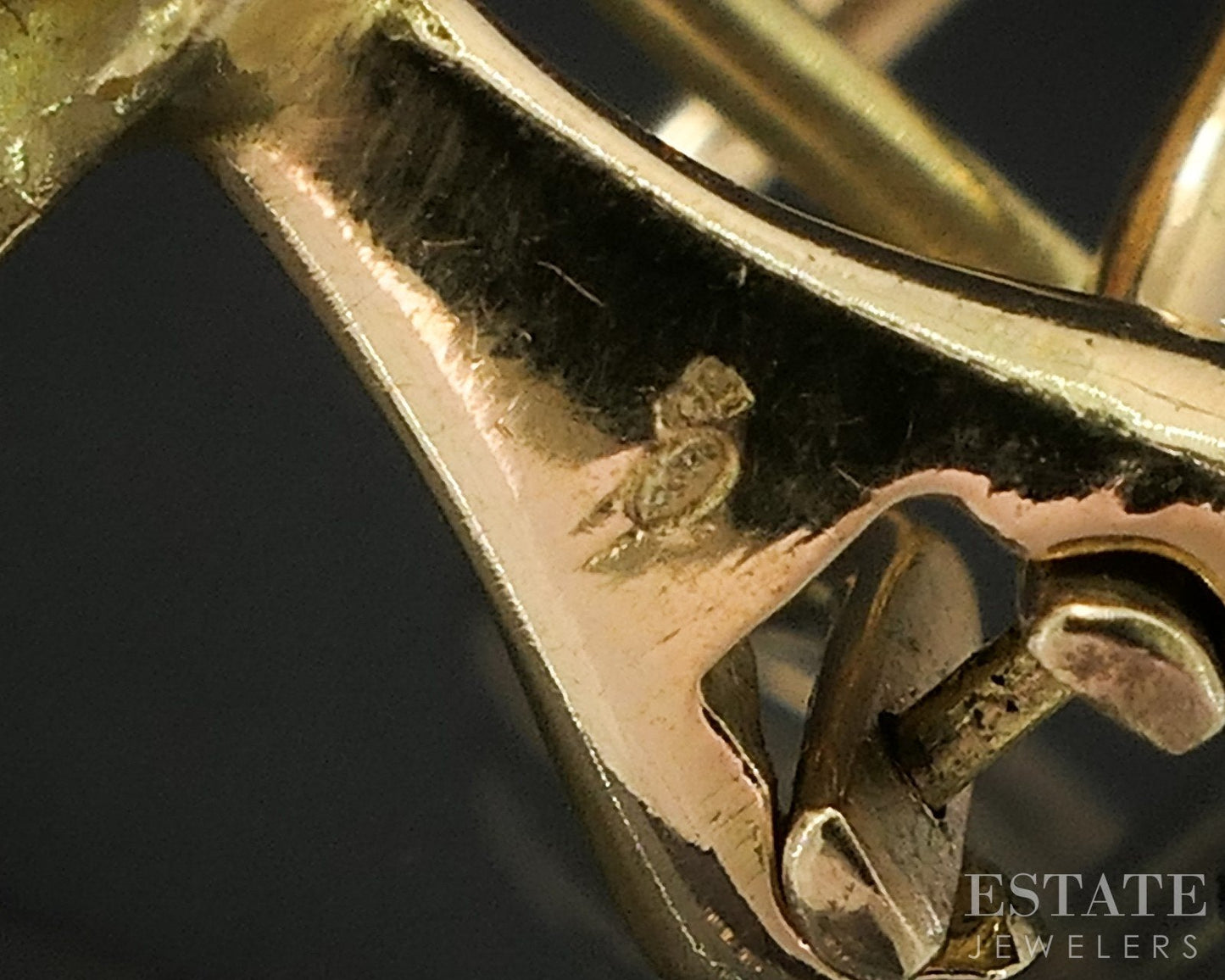 18k Yellow Gold Natural Emerald & Diamond Panther Omega Back Earrings 13g i18938