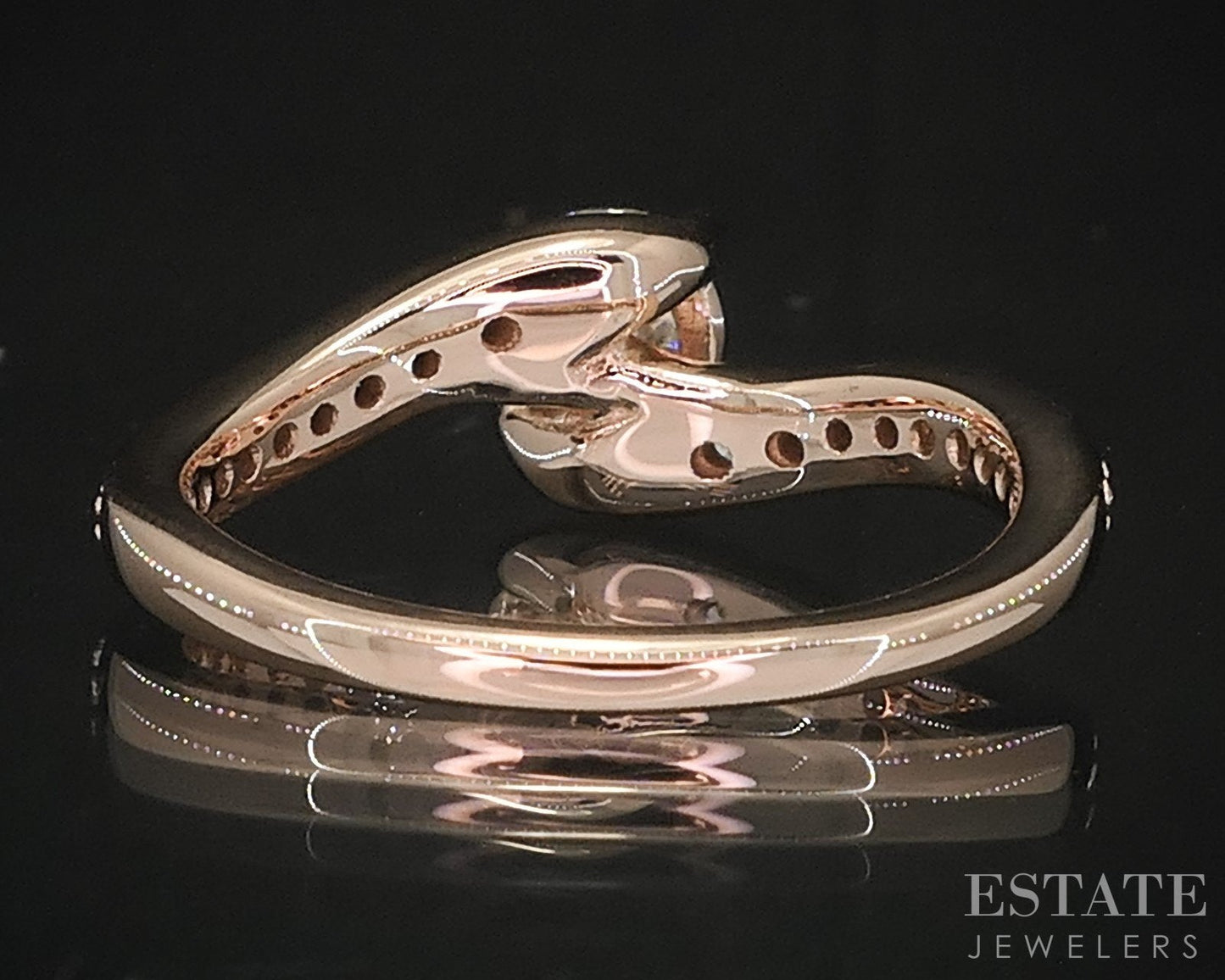 14k Rose Gold Round Natural .70ctw Diamond Engagement Ring 4.1g i18934