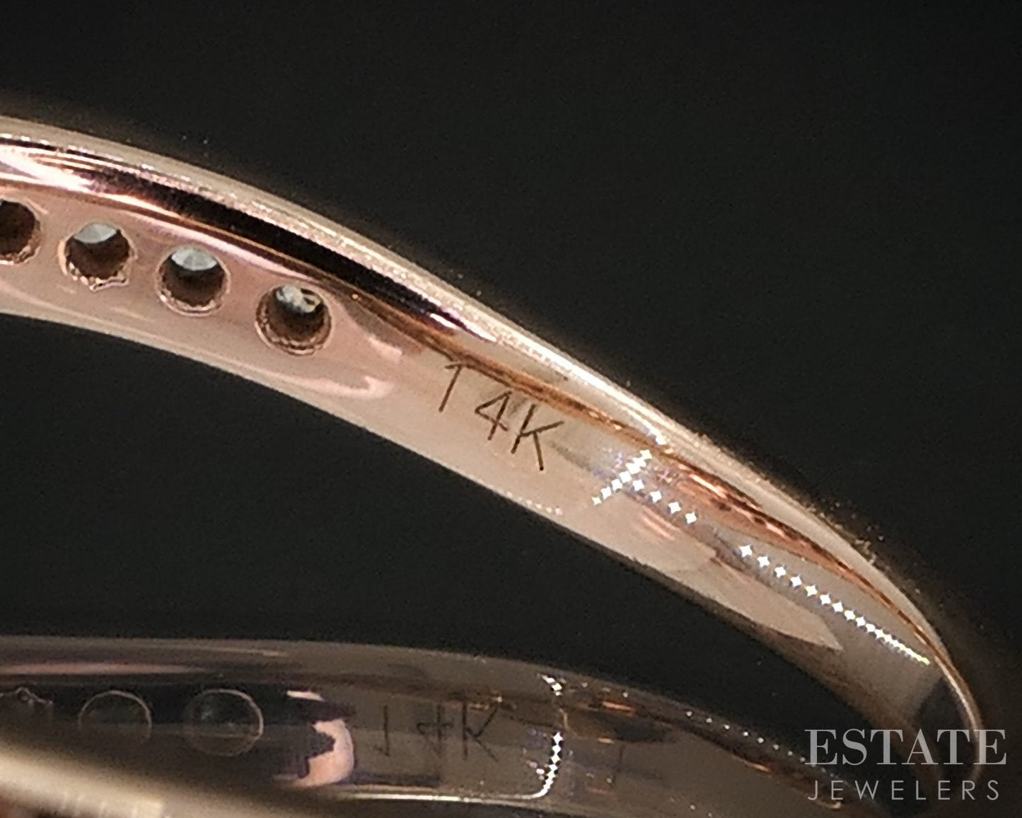 14k Rose Gold Round Natural .70ctw Diamond Engagement Ring 4.1g i18934