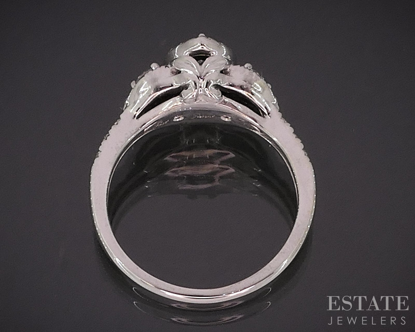 14k White Gold Marquise Natural .38ctw Diamond Halo Engagement Ring 3.7g i18932