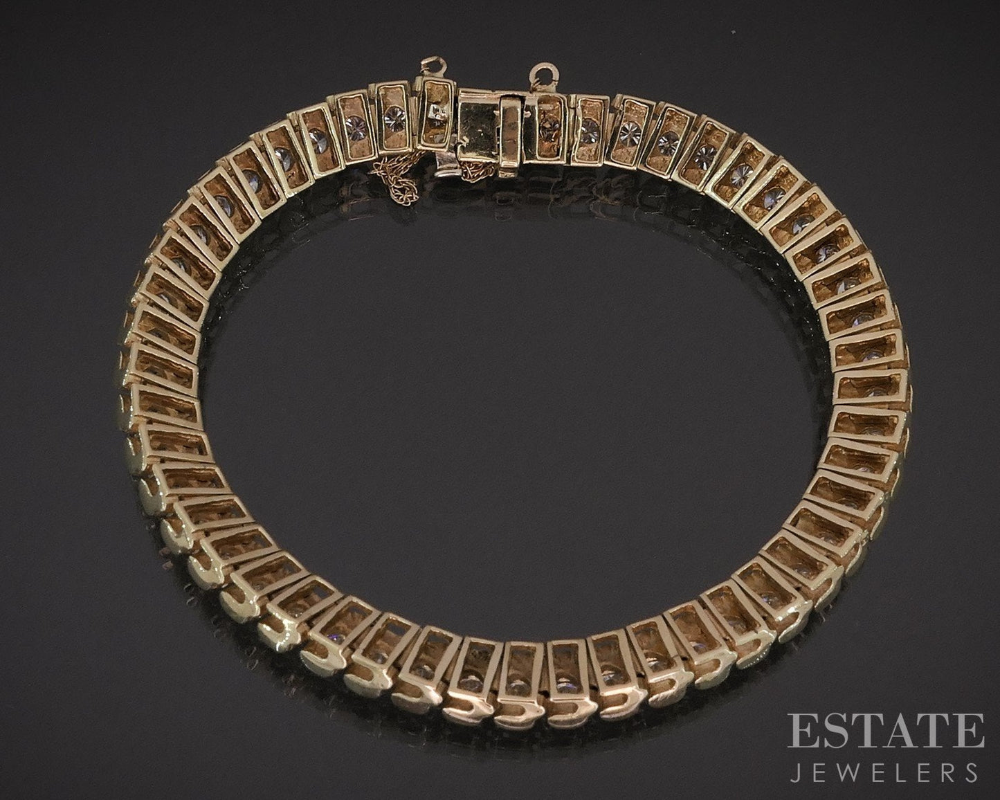 14k Yellow Gold Natural 3.00ctw Diamond Heavy Tennis Bracelet 22.7g 7"L i18940