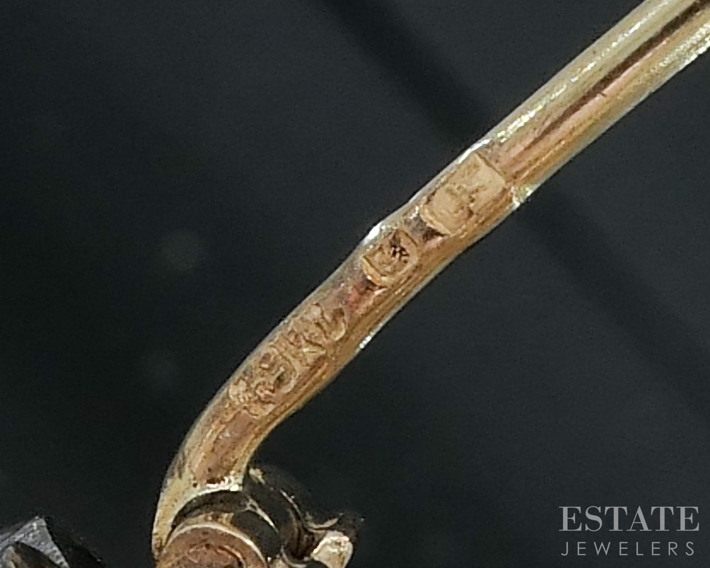 Antique 19k Gold & Sterling Rose Cut Diamond Enameled Pin Pendant 20.1g i18943