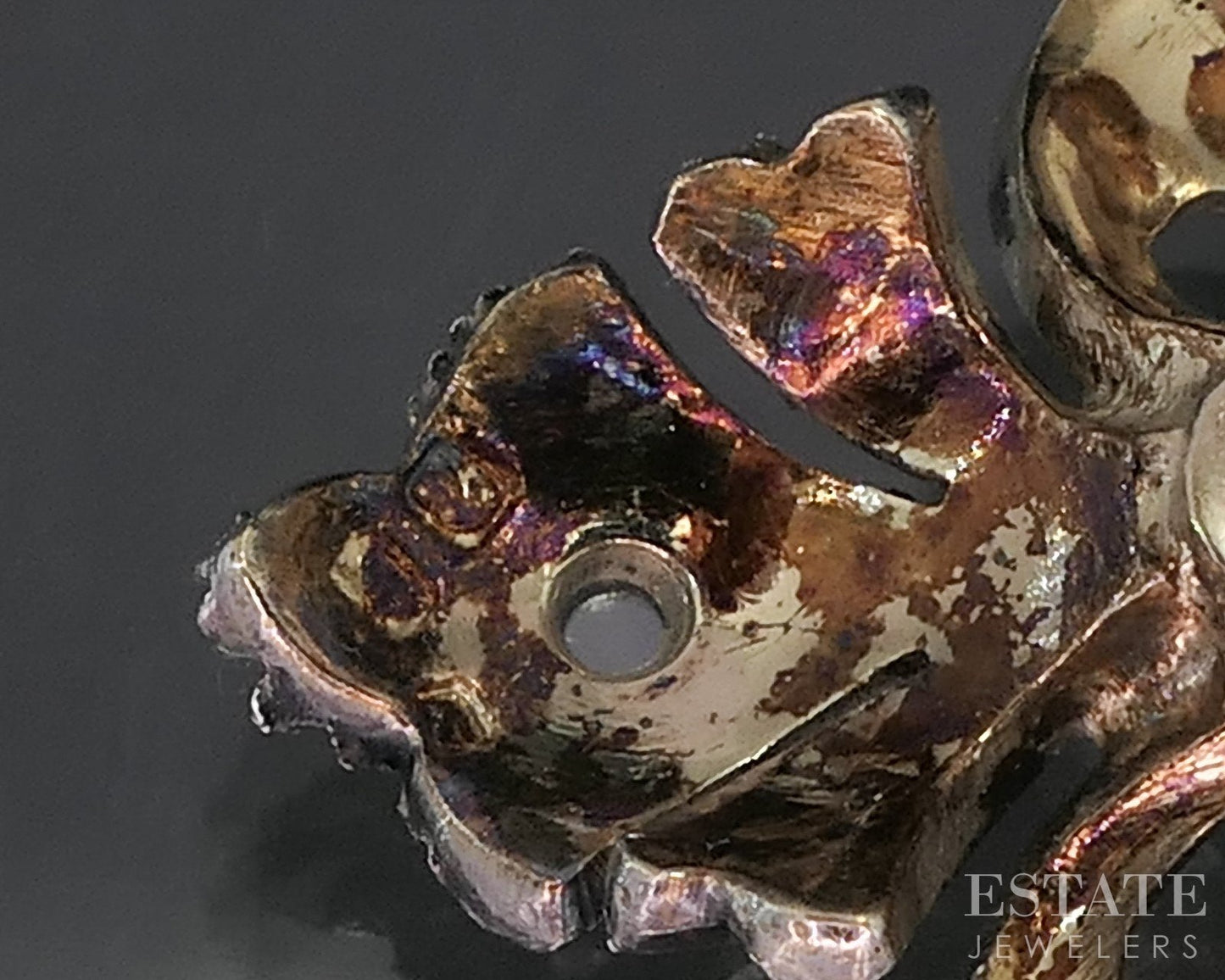 Antique 19k Gold & Sterling Rose Cut Diamond Enameled Pin Pendant 20.1g i18943