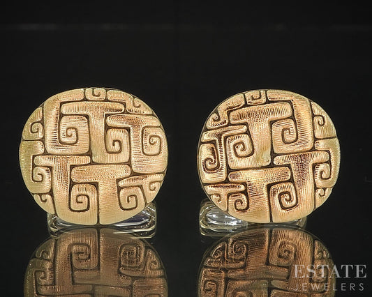 18k Yellow Gold Alex Sepkus J's Garden Black Diamond Men's Cufflinks 14g i18925