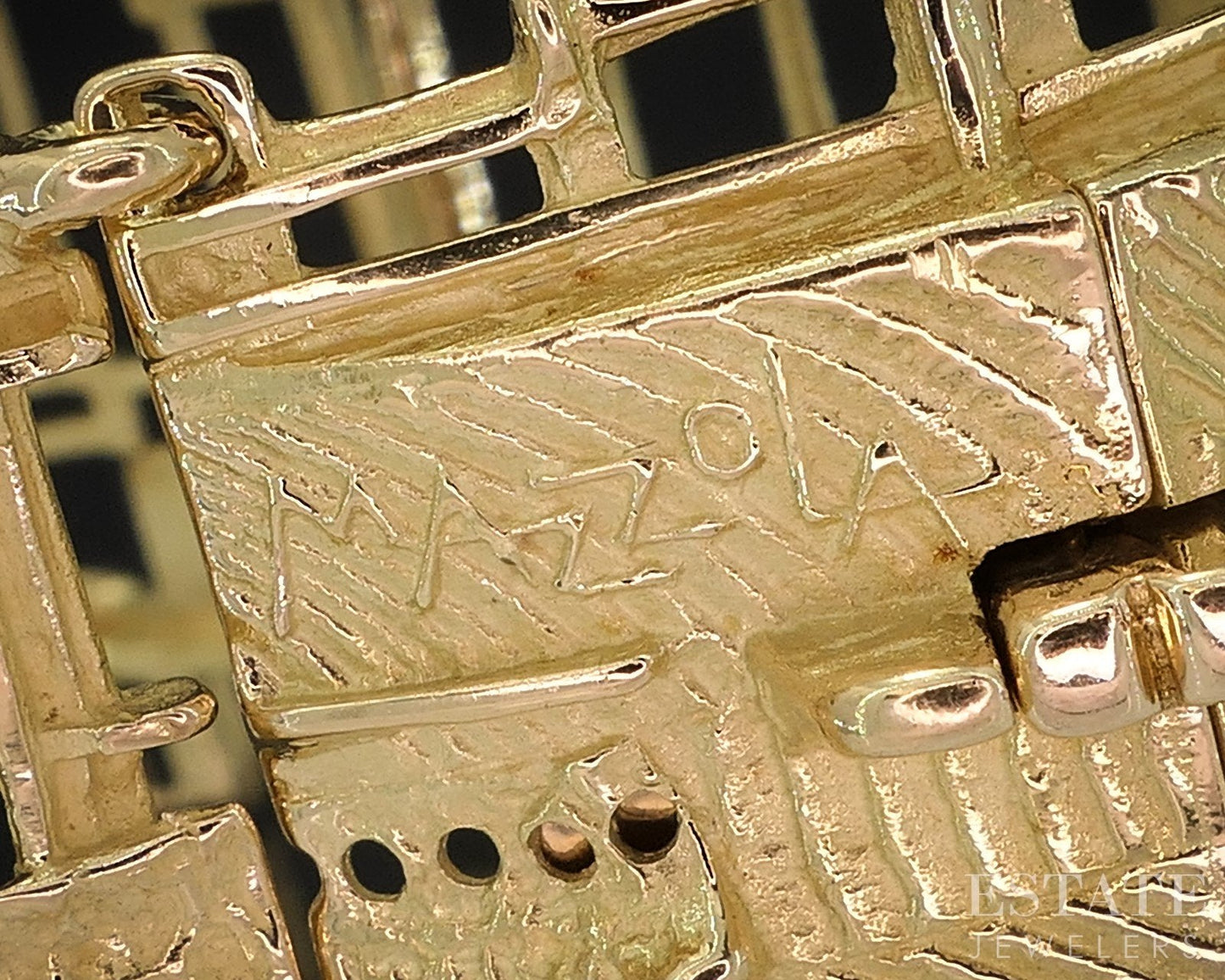 18k Yellow Gold Custom Sergio Mazzola Modernist Panel Link Bracelet 38.8g 7"L i18926