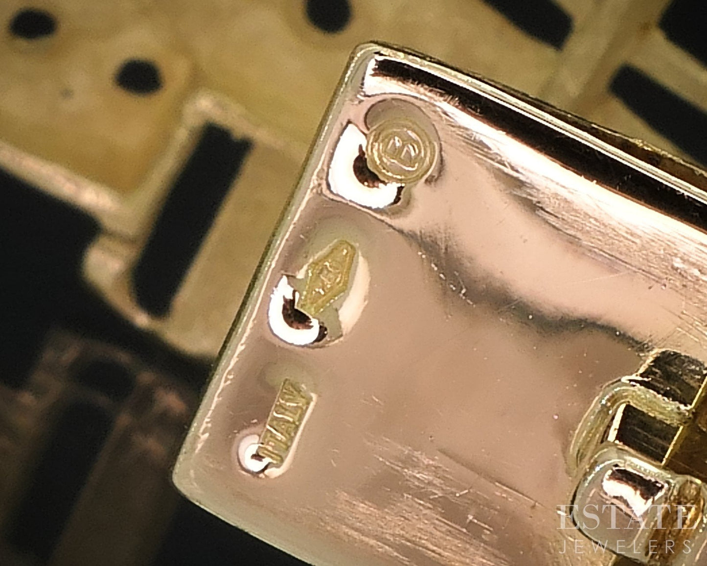 18k Yellow Gold Custom Sergio Mazzola Modernist Panel Link Bracelet 38.8g 7"L i18926