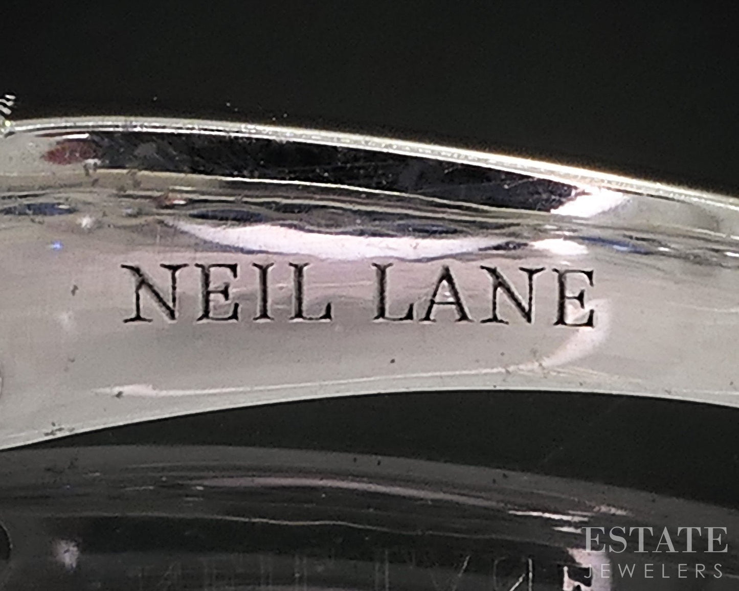 14k White Gold Neil Lane Natural Blue Sapphire & Diamond Wedding Band 3g i18924