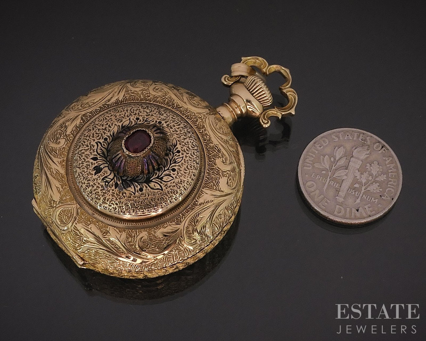 Antique Solid 14k Yellow Gold Waltham 0s 15j Hunters Pocket Watch i18931