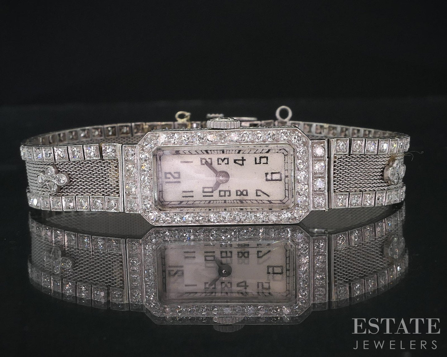 Antique Art Deco Platinum Natural 2.00ctw Diamond Ladies Watch 32g i18964