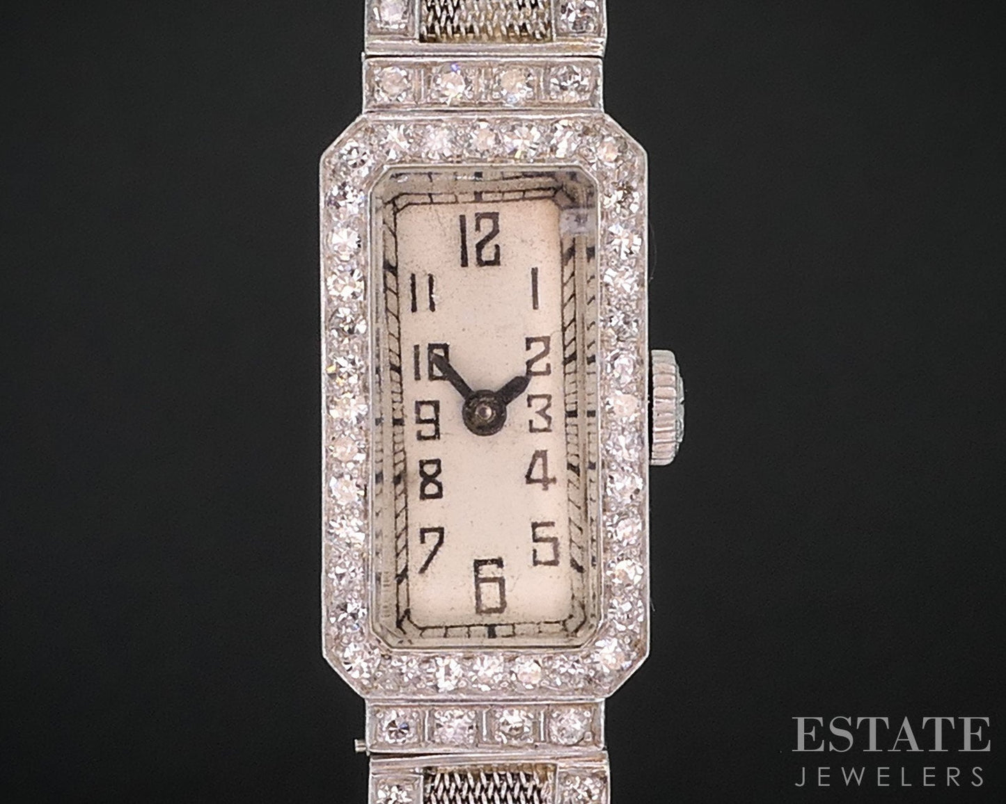 Antique Art Deco Platinum Natural 2.00ctw Diamond Ladies Watch 32g i18964