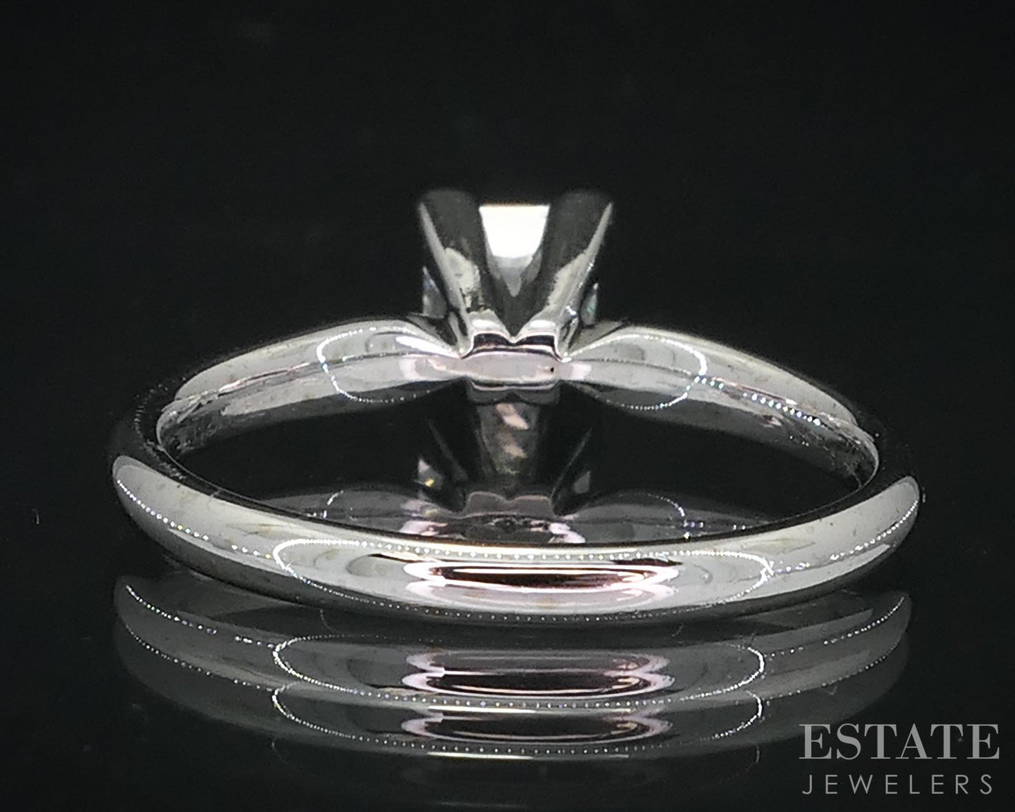 14k White Gold Princess Natural .97ct Diamond Solitaire Ring 3.1g i18952