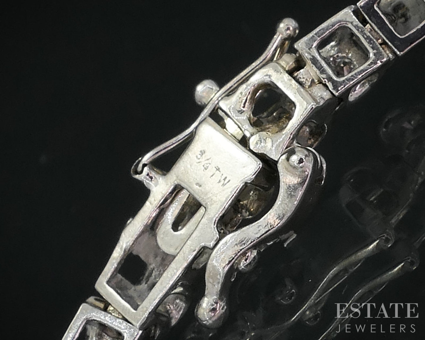 14k White Gold Round Natural .75ctw Diamond Tennis Bracelet 11.3g 7"L i18968