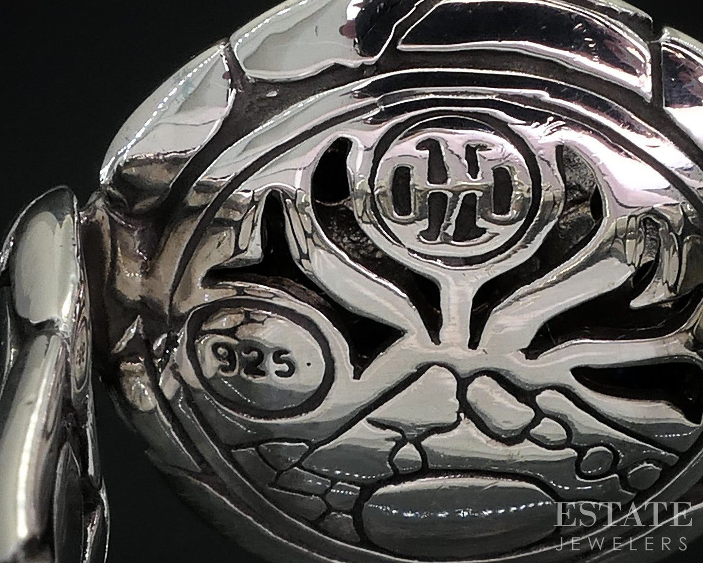 Sterling John Hardy Lavafire Black Sapphire Kali Pebble Ladies Ring 11.1g i18971