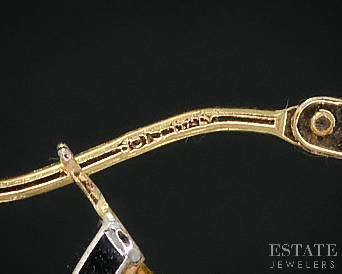 10k Yellow & White Gold Crossover D/C Hoop Ladies Earrings 4.0g i18783
