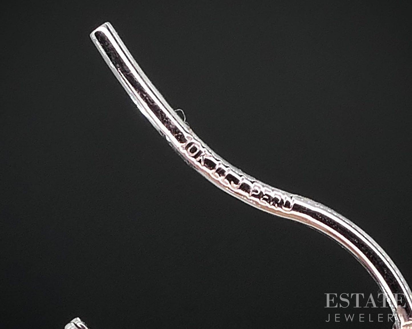 10k White Gold Diamond Cut Hoop Ladies Earrings 0.9g p78514