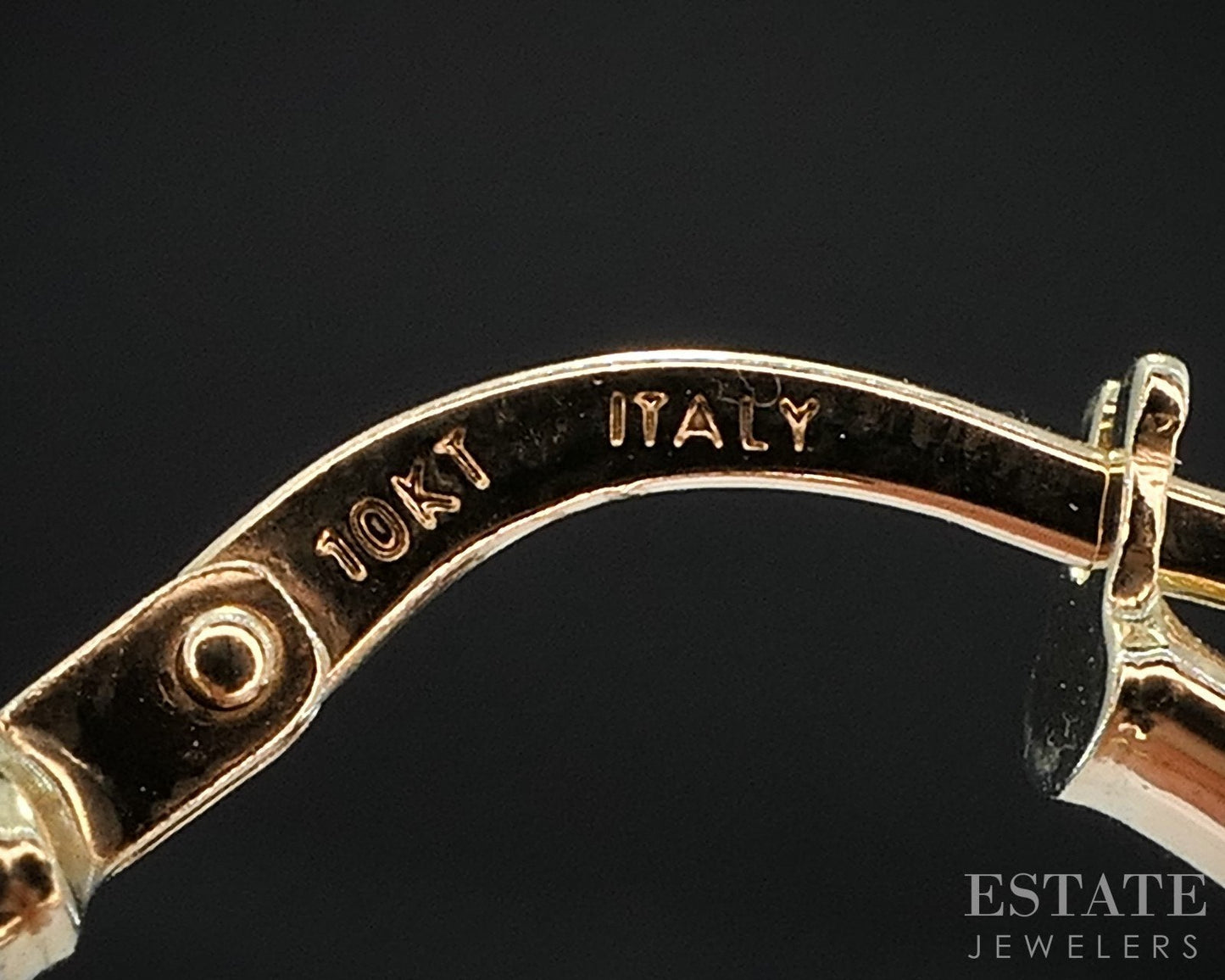 10k Yellow Gold Smooth Oval Hoop Ladies Earrings 1.5g i18752