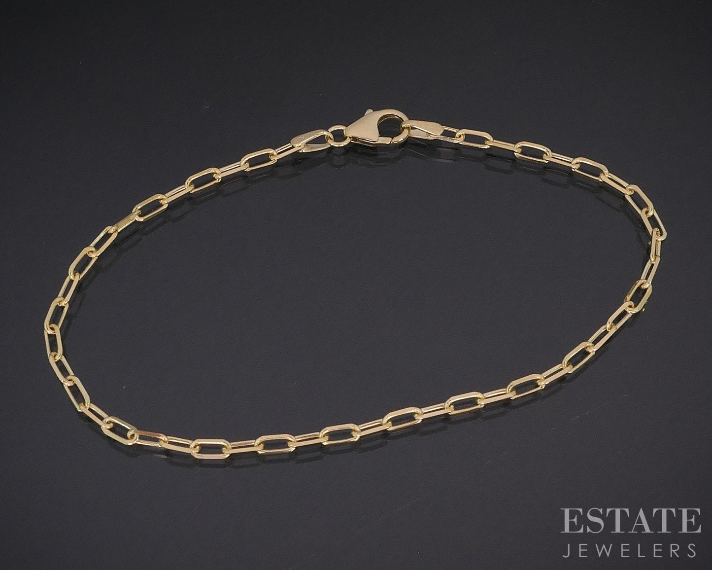 14k Yellow Gold 2.2mm Paperclip Chain Link Ladies Bracelet 1.7g 7"L i18779