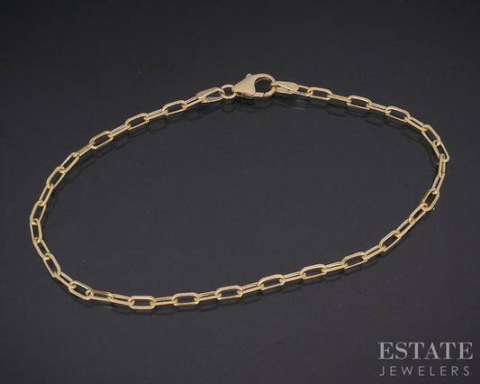 14k Yellow Gold 2.2mm Paperclip Chain Link Ladies Bracelet 1.7g 7"L i18779