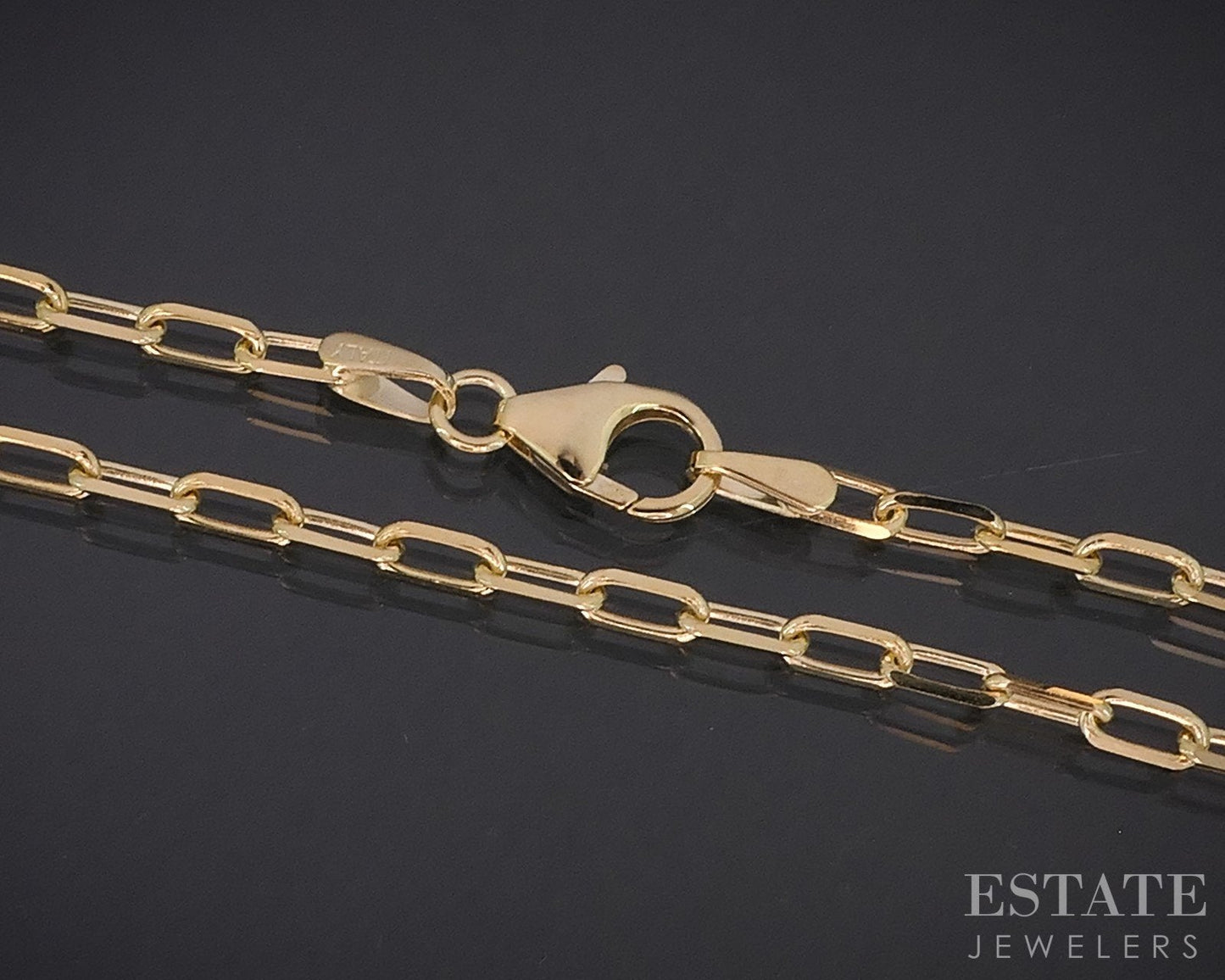 14k Yellow Gold 2.2mm Paperclip Chain Link Ladies Bracelet 1.7g 7"L i18779