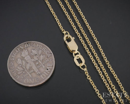 14k Yellow Gold 1.2mm Cable Chain Link Ladies Necklace 2.4g 18"L p78645