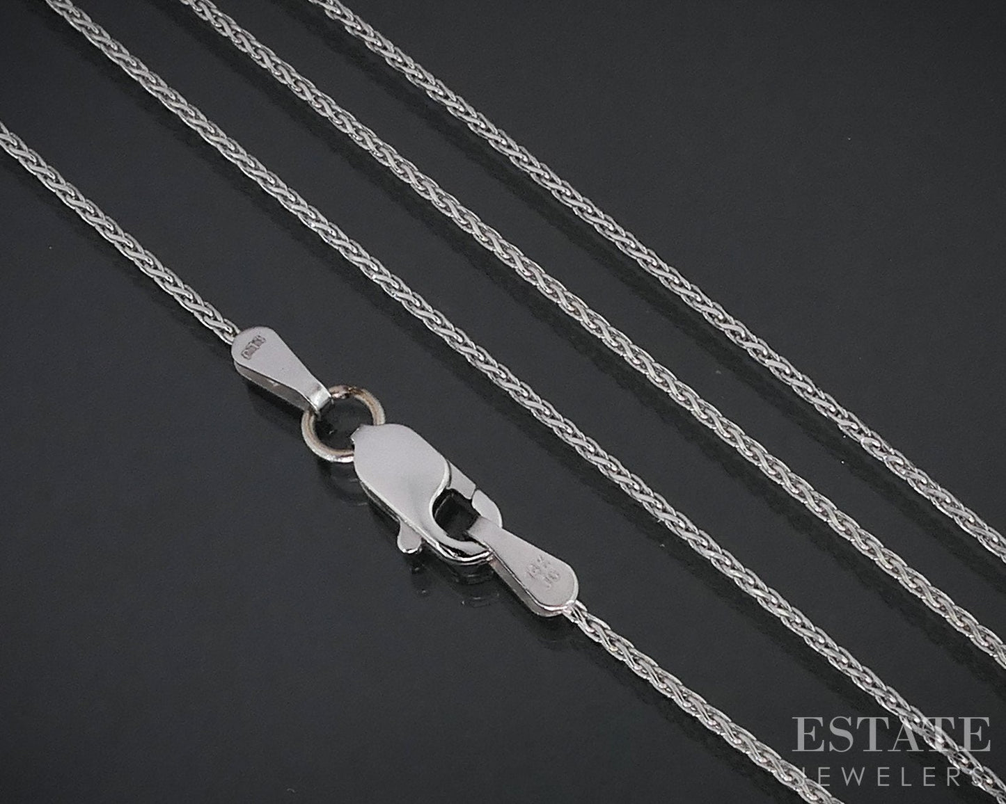 14k White Gold 0.8mm Wheat Chain Link Ladies Necklace 2.0g 20"L i18789