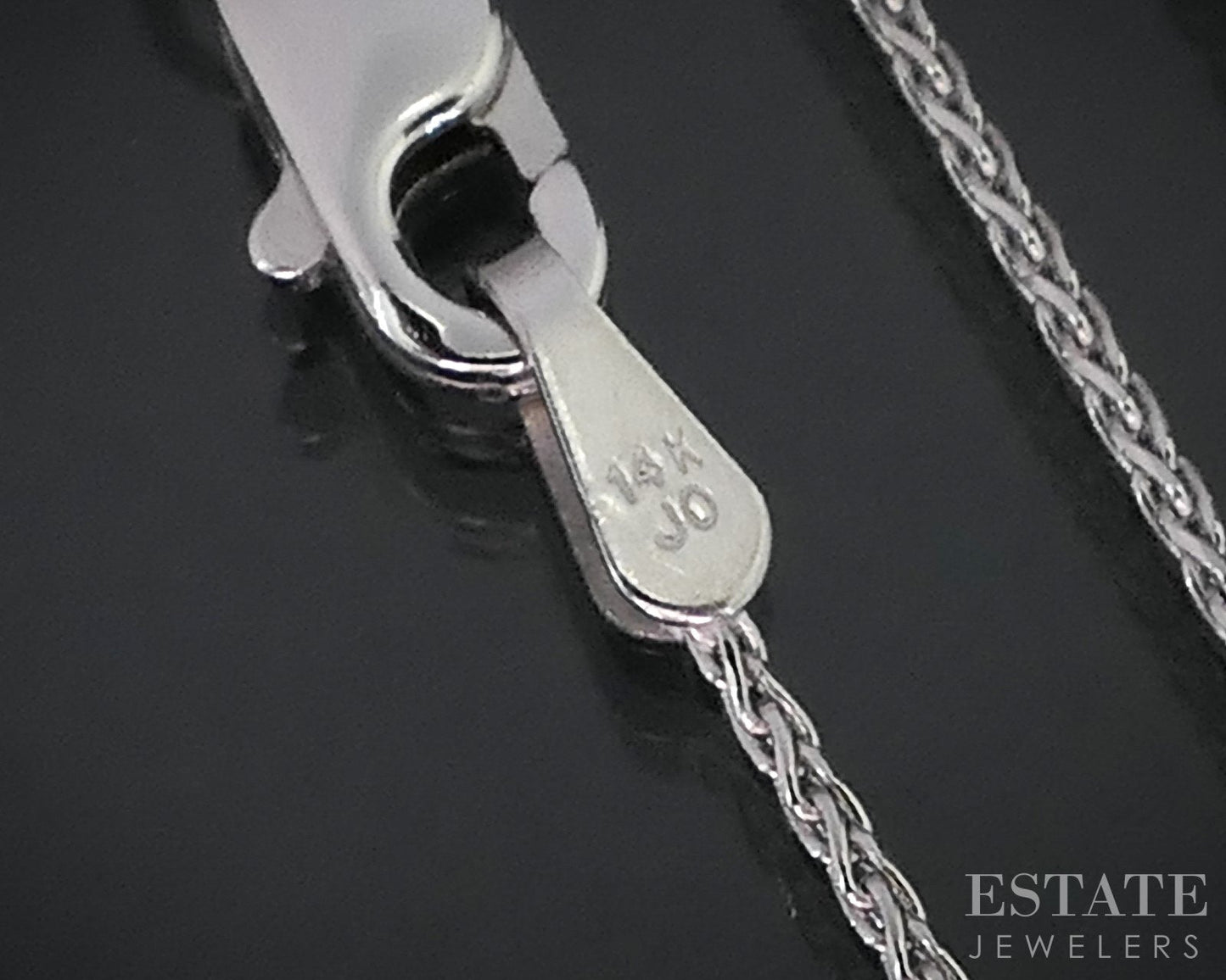 14k White Gold 0.8mm Wheat Chain Link Ladies Necklace 2.0g 20"L i18789