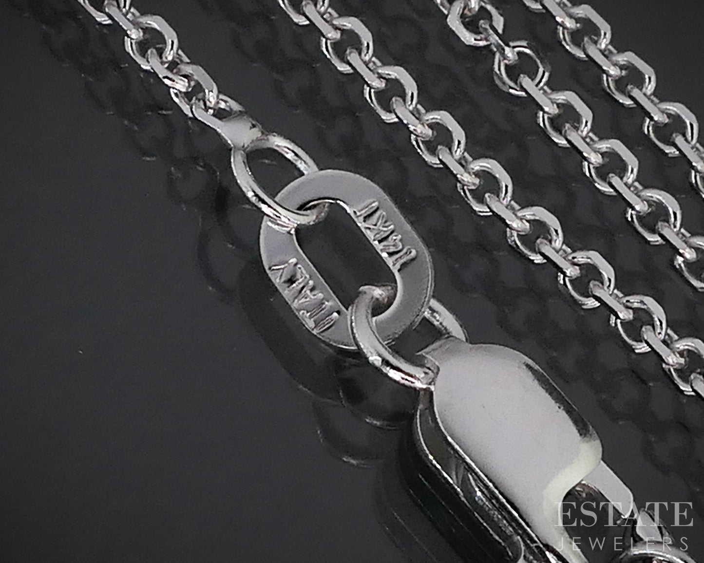 14k White Gold 1.2mm Cable Chain Link Ladies Necklace 2.2g 16"L i18796