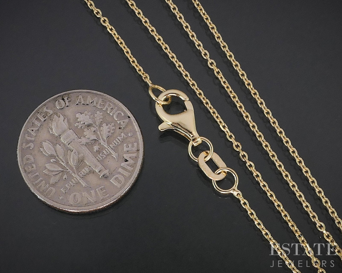 14k Yellow Gold 1mm Cable Chain Link Ladies Necklace 1.9g 18"L i18787