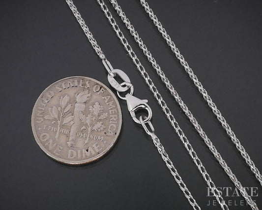 14k White Gold 1.1mm Franco Chain Link Ladies Necklace 3.0g 20"L p78649
