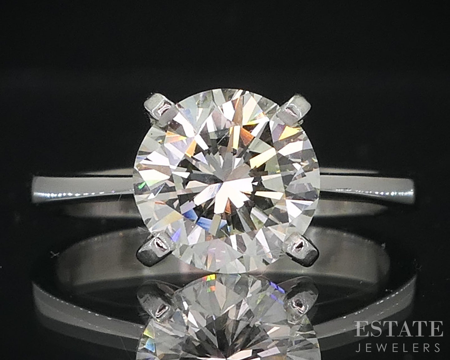 Platinum Round Natural 2.03ct Diamond Solitaire Engagement Ring 4.7g i18974