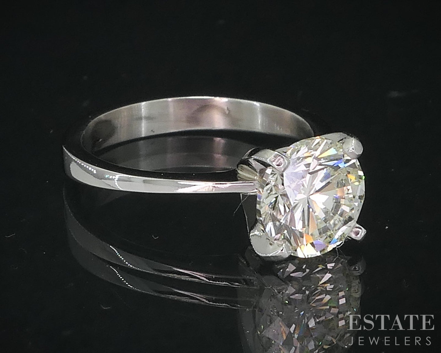 Platinum Round Natural 2.03ct Diamond Solitaire Engagement Ring 4.7g i18974