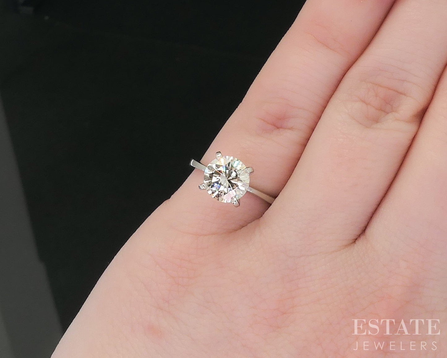 Platinum Round Natural 2.03ct Diamond Solitaire Engagement Ring 4.7g i18974